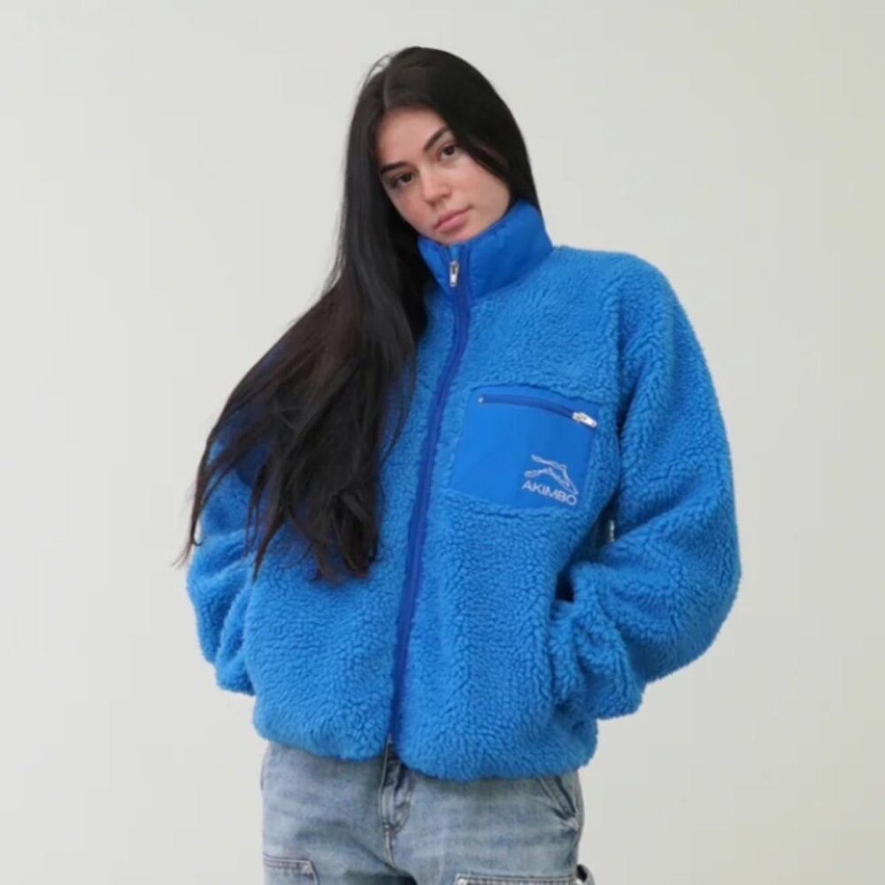Akimbo Wasatch Deep Pile Fleece Jacket - Cobalt blue